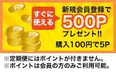 新規会員登録で500P進呈